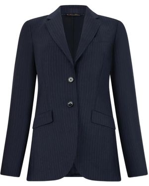 Brooks Brothers Striped-Pattern Virgin-Wool Blazer - Blue