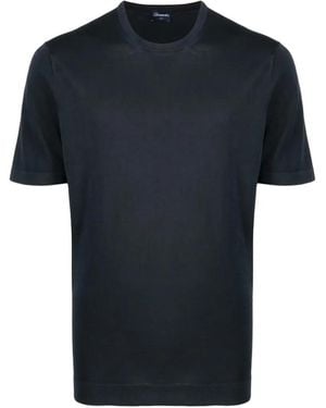 Drumohr Crew-Neck Short-Sleeve T-Shirt - Black