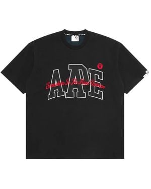 Aape By A Bathing Ape Logo-Embroidered T-Shirt - Black