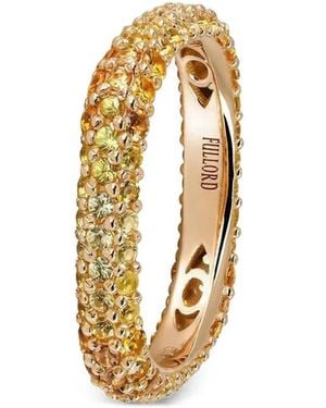 FULLORD 18Kt Eternity Rotgoldring Mit Saphiren - Mettallic