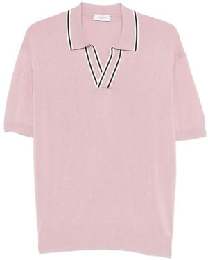 Paolo Pecora V-Neck Striped T-Shirt - Pink