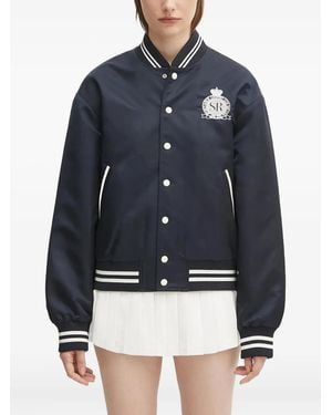 Sporty & Rich Embroidered-Logo Bomber Jacket - Blue