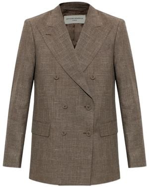 Officine Generale Double-Breasted Blazer - Brown