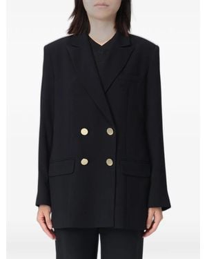 ARMANI EXCHANGE Double-Breasted Crepe Blazer - Black