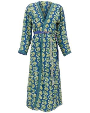 Picus Viridis Reversible floral-print kimono dress - Verde