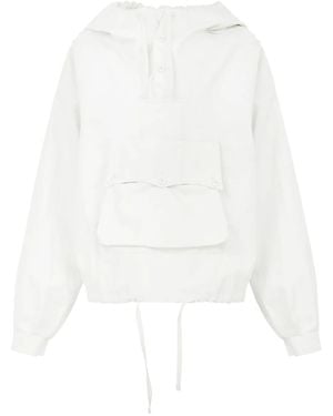 Maison Margiela Slouchy-Hood Linen Jacket - White
