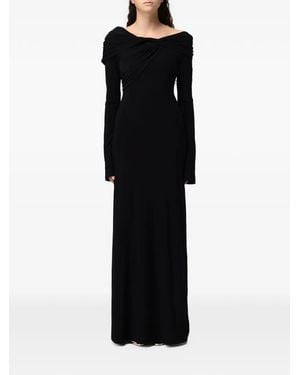 ELEH Off-Shoulder Draped Maxi Dress - Black