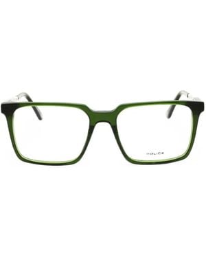 Police Rectangle-Frame Glasses - Black