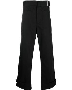 McQueen Buckled Four-Pocket Straight Trousers - Black