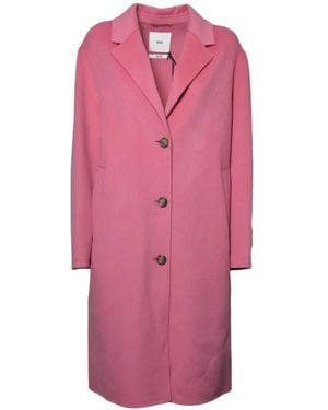 SOLOTRE Notched-Lapel Single-Breasted Coat - Pink