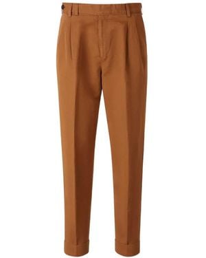 Pantaloni Torino Pantalon De Costume À Ourlets Retroussés - Brown
