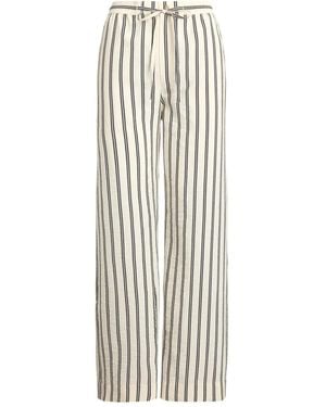 Polo Ralph Lauren Striped Silk-Blend Wide-Leg Pant - White