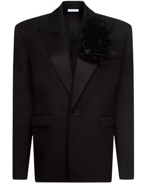 Area Blazer Flower Corsage oversize - Negro