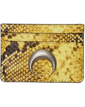 Marine Serre Python Leather-Effect Moon Logo Card Holder - Metallic