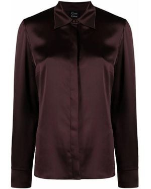 Carine Gilson Long-Sleeve Silk Pyjama Top - Black