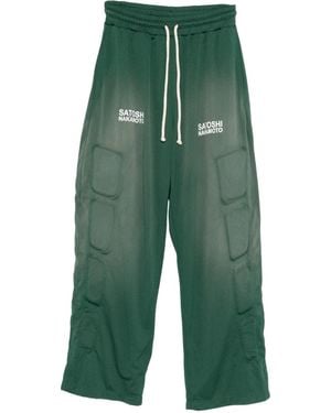 Satoshi Nakamoto Logo-Detail Track Pants - Green
