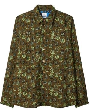 Paul Smith Abstract-Pattern Shirt - Green