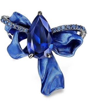 Anabela Chan Midnight Cupid's Bow Sapphire Ring - Blue