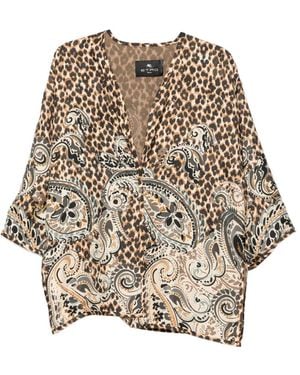 Etro Leopard-Print Paisley Jacket - Natural
