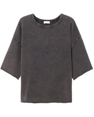 American Vintage Afoma T-Shirt Met Verlaagde Schouders - Grijs