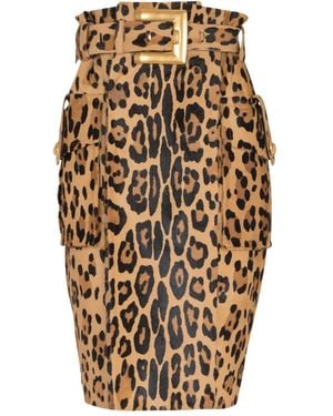 Balmain Gonna Leopardata - Neutro