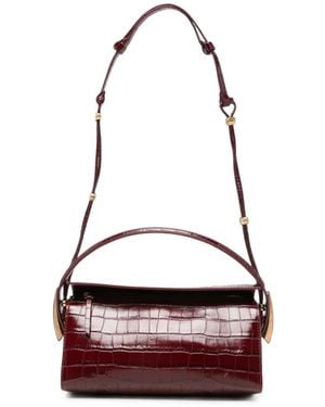 Benedetta Bruzziches Croc-Effect Leather Shoulder Bag - Red