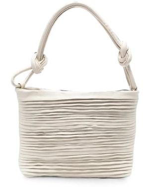 SOMMET Mittelgroße Aisha Rows Schultertasche Mit Knoten - Weiß