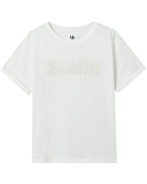 B+ AB Embroidered-Detail T-Shirt - White