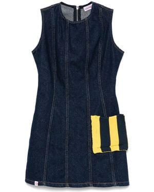 Charles Jeffrey Kleid Aus Denim - Blau
