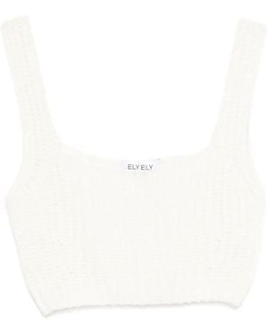 ELY ELY Haut En Maille Côtelée - Blanc