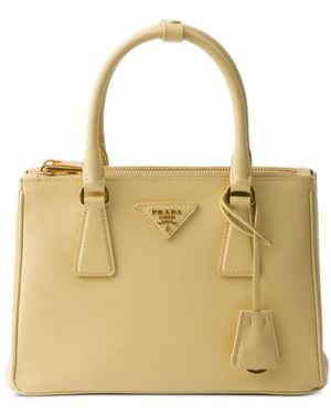 Prada Bolso Galleria Mini De Piel Saffiano - Neutro