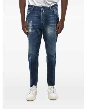DSquared² Distressed Delavé-Effect Jeans - Blue