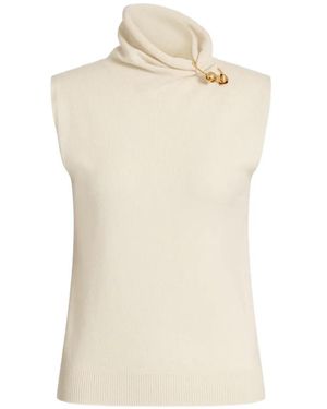 Alberta Ferretti Roll-Neck Sleeveless Top - White