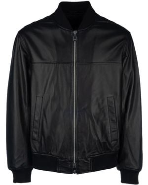 ARMANI EXCHANGE レザー ボンバージャケット - ブラック