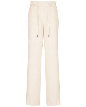 Peserico High-Rise Wide-Leg Trousers - White