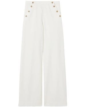 Claudie Pierlot Buttoned Straight-Leg Jeans - White
