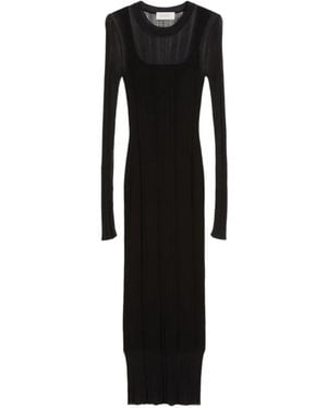 Sportmax Spxcaro Ribbed Knit Midi Dress - Black