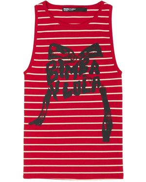 Bimba Y Lola Striped-Print Tank Top - Red
