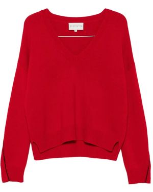 Bompard Lily V-Neck Sweater - Red