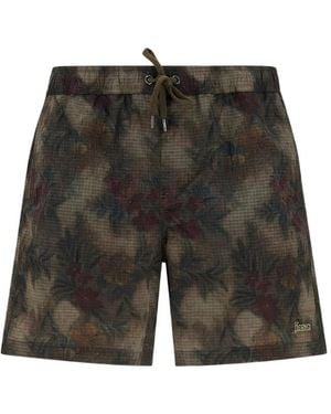 Herno Bañador Con Motivo Tropical - Gris