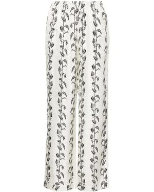 Asceno Aurelia Mid-Rise Straight-Leg Trousers - White