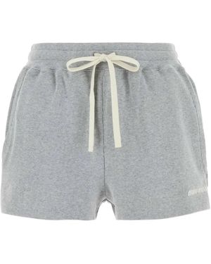 Miu Miu Shorts mit Kordelzug - Grau