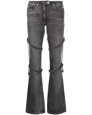 Courreges Vaqueros Acampanados Con Múltiples Tiras - Gris