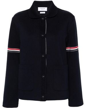 Thom Browne Rwb-Stripe Cotton Jacket - Black