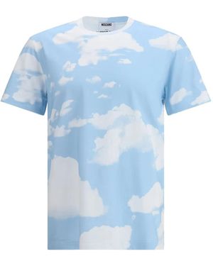 Moschino Cloud-Print T-Shirt - Blue