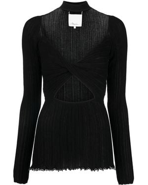 3.1 Phillip Lim カットアウト ニットトップ - ブラック