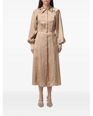 CRI.DA Windsor Satin-Finish Midi Dress - Natural