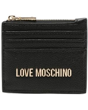 Love Moschino Logo-Plaque Wallet - Black