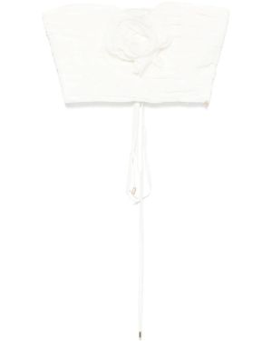 Nissa Floral-Appliqué Top - White