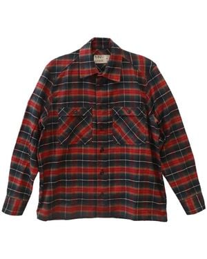 HTC Logo-Print Check-Pattern Shirt - Red